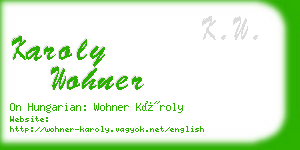 karoly wohner business card